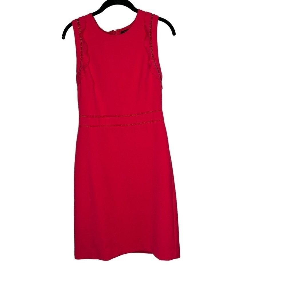 Ann Taylor business professional pink sheath dress size 4 Ruffle Sleeves